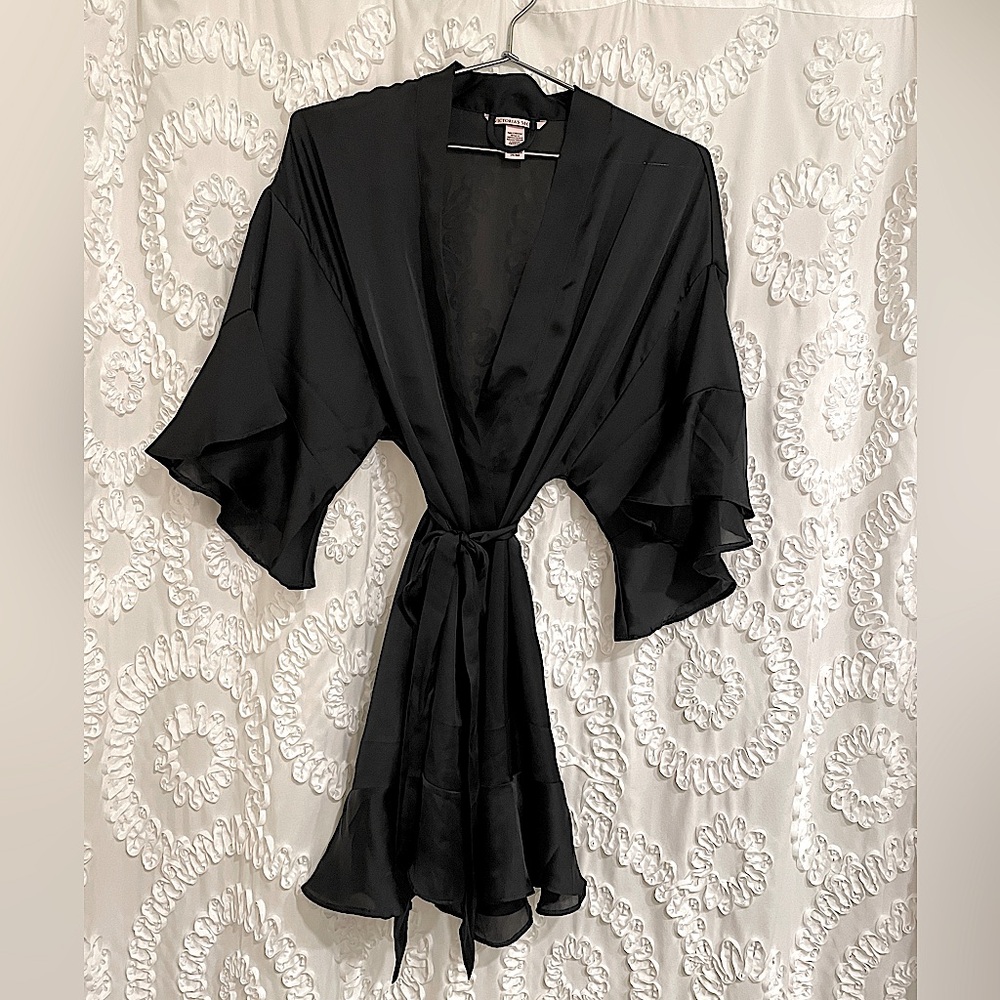 Victoria's Secret Satin Ruffle Short Robe XS/S - Picture 2 of 4
